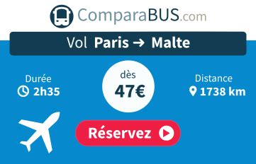 billet avion paris malte